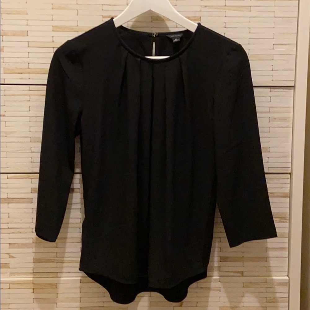 Ann Taylor black blouse keyhold back